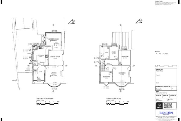 Example drawing floor plan of a residential property
